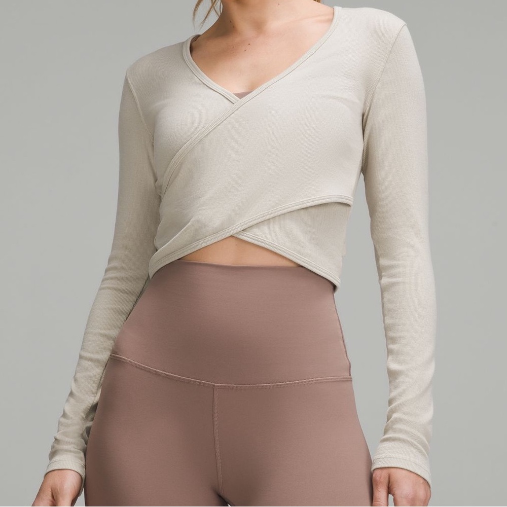 Lululemon Wrap-Front Ribbed Long Sleeve Top